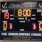 New digital scoreboard in Huntley Gymnasium