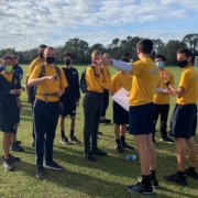 The Admiral Farragut Academy Orienteering Team earned a double win with the orange team in 2nd place and the yellow team in 3rd place.