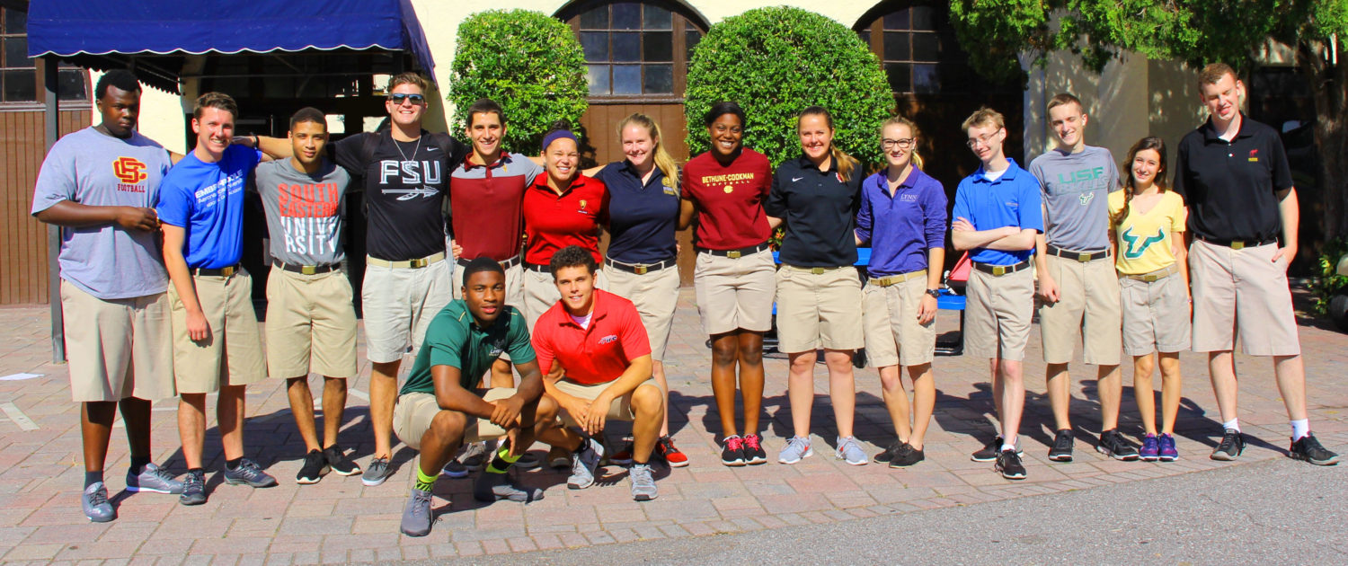 Members of the Class of 2016 wearing their selected college/university shirt.