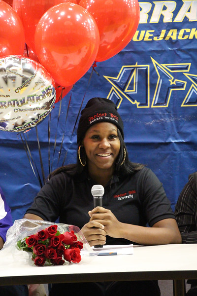 On Thursday, with her grandmother, two sisters, brother, and aunt in attendance, Jenkins validated her ascent by signing a letter-of-intent for a NCAA Division I scholarship to play next season at Gardner-Webb University, located in Boiling Springs, N.C.