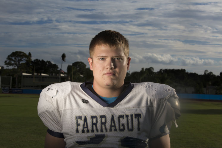 Corey Luckenbill, age 17, is legally blind, yet he’s the starting center for Admiral Farragut’s football team. JOHN PENDYGRAFT | Times