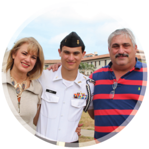 Military Boarding School in Florida | Admiral Farragut Academy circle boy with parents