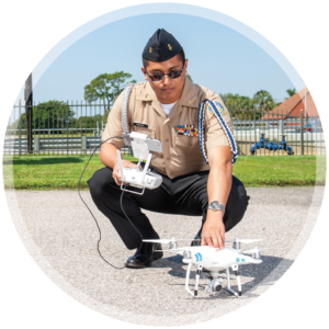 Military Boarding School in Florida | Admiral Farragut Academy High Schooler with Drone Circle Image