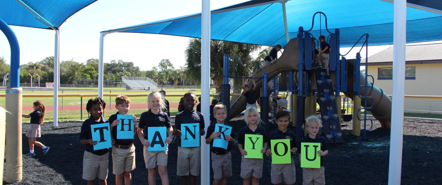 Lower school students say thank you for giving