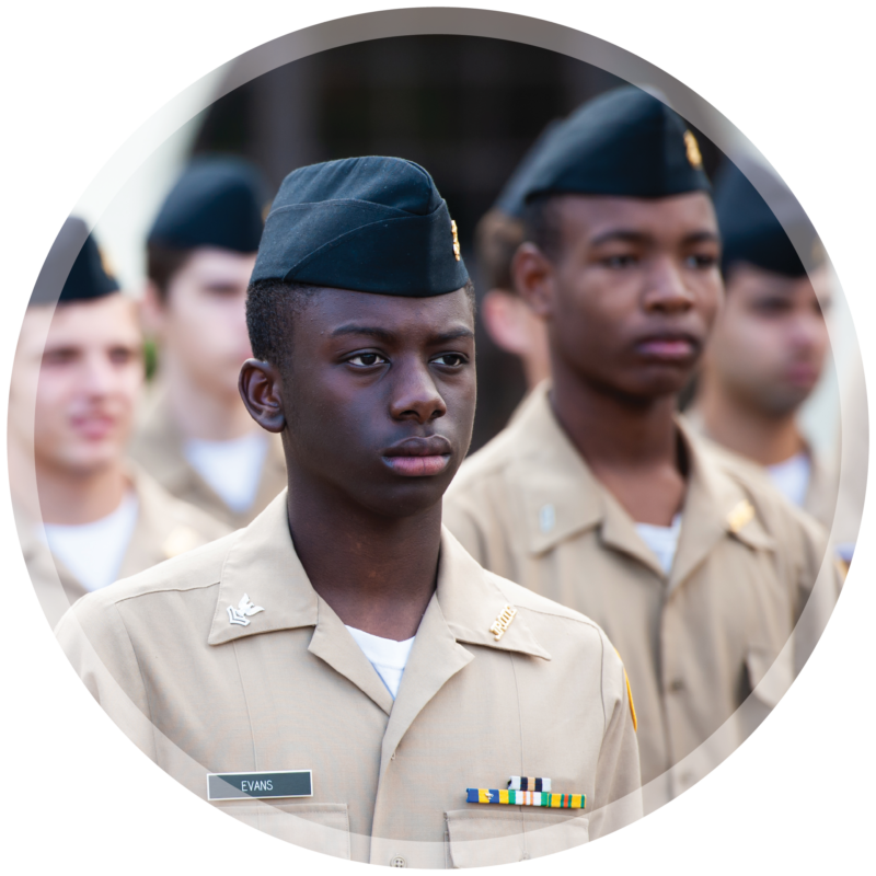 Circle Images Upper Boy Naval Science Formation Admiral Farragut Academy Mission and Core Values Military Boarding School in Florida