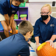 2nd grade learns how to carve a pumpkin