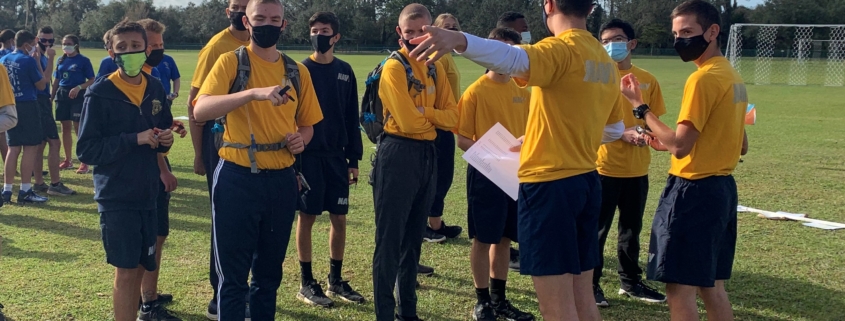 The Admiral Farragut Academy Orienteering Team earned a double win with the orange team in 2nd place and the yellow team in 3rd place.