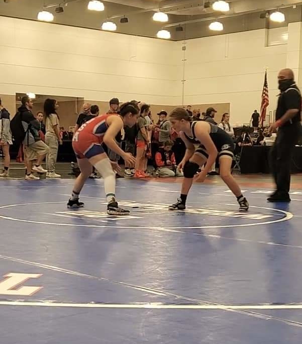 Farragut student-athletes Maeve Case '22 and Riley Lancaster '26 competed in the 2021 Women's Wrestling National Championships.