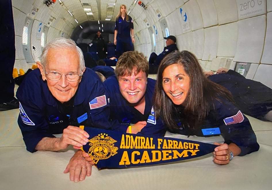 On May 8th, ZERO-G Experience was launched with AFA alumni Charlie Duke ‘53S and Roman Stott ‘21, and Roman's mom Nicole Stott in attendance.